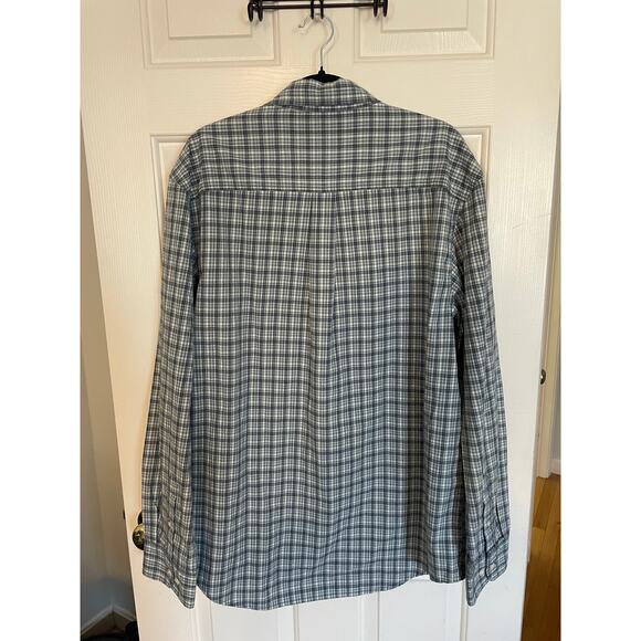 Timberland Mens XL Long Sleeve Button Up Polo 100% Cotton Plaid Gray White - Picture 2 of 8